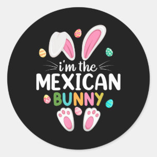 Ik ben de Mexicaanse Bunny Matching Family Pasen  Ronde Sticker
