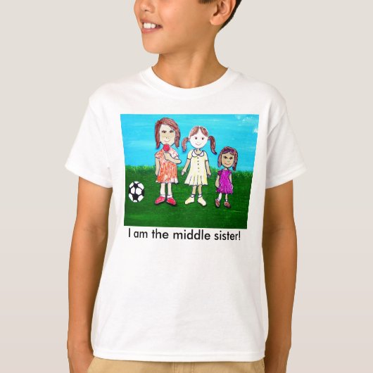 Ik ben de middelste zus. t-shirt (Voorkant)