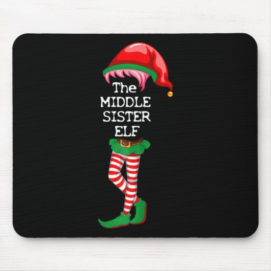 Ik ben de middelste zuster Elf Kerst Xmas Funny Ma Muismat (Voorkant)
