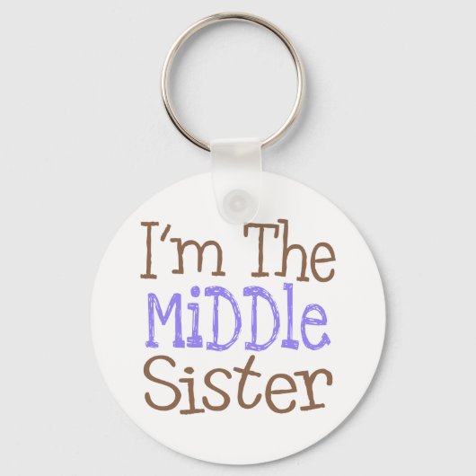 Ik ben de middelste zuster (Paars) Sleutelhanger (Voorkant)
