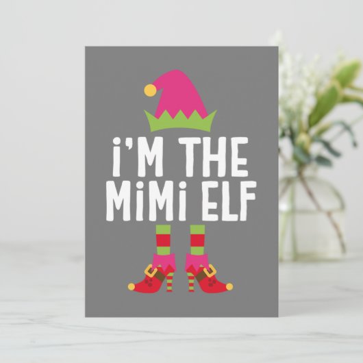 Ik ben de Mimi Elf bijpassende kerst outfit Kaart (Staand voorkant)