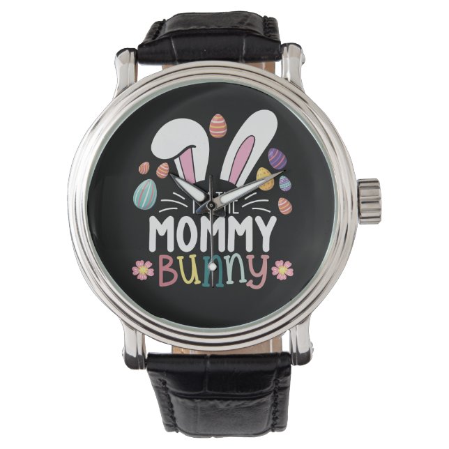 Ik ben de moeder Bunny paasfamilie matching Horloge (Voorkant)