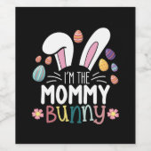 Ik ben de moeder Bunny paasfamilie matching Wijn Etiket (Enkel label)