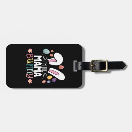 Ik ben de moeder moeder bunny paasfamilie matching bagagelabel (Voorkant horizontaal)