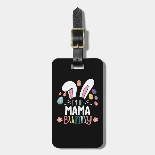 Ik ben de moeder moeder bunny paasfamilie matching bagagelabel (Voorkant verticaal)