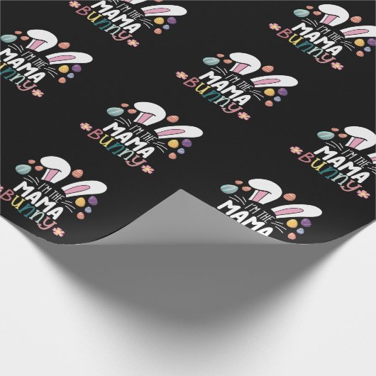 Ik ben de moeder moeder bunny paasfamilie matching cadeaupapier (Hoek)