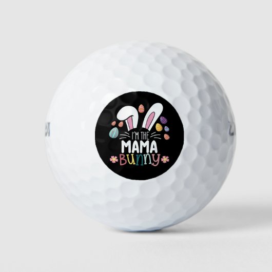 Ik ben de moeder moeder bunny paasfamilie matching golfballen (Voorkant)