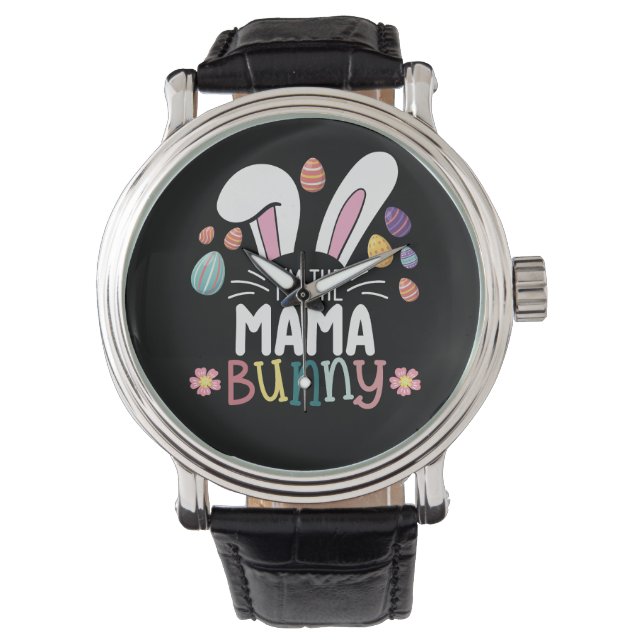 Ik ben de moeder moeder bunny paasfamilie matching horloge (Voorkant)