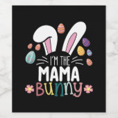 Ik ben de moeder moeder bunny paasfamilie matching wijn etiket (Enkel label)