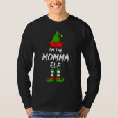 Ik ben de Momma Elf Matching Familie Elf Kerstmis T-shirt (Voorkant)