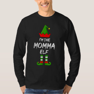 Ik ben de Momma Elf Matching Familie Elf Kerstmis T-shirt
