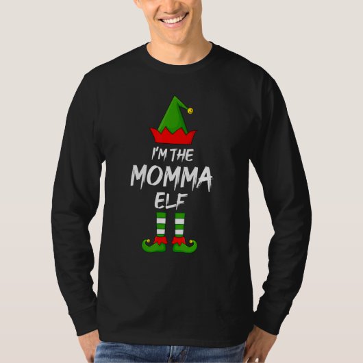 Ik ben de Momma Elf Matching Familie Elf Kerstmis T-shirt (Voorkant)
