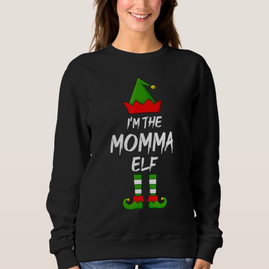 Ik ben de Momma Elf Matching Familie Elf Kerstmis Trui (Voorkant)