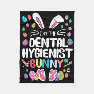 Ik ben de mondhygiëniste Bunny Funny Bunny Ear Eas Fleece Deken