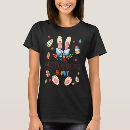 Ik ben de Motocross Bunny Easter Day Matching Fami T-shirt (Voorkant)
