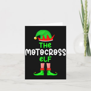 Ik ben de Motocross Elf Dirt Bike Kerst Matching Kaart
