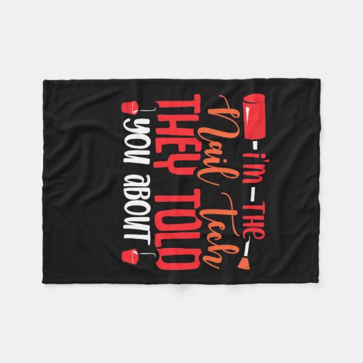 Ik ben de Nail Tech Fleece Deken (Voorkant (Horizontaal))