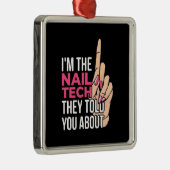 Ik ben de Nail Tech Metalen Ornament (Rechts)