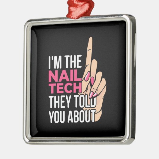 Ik ben de Nail Tech Metalen Ornament (Links)