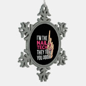 Ik ben de Nail Tech Tin Sneeuwvlok Ornament (Links)