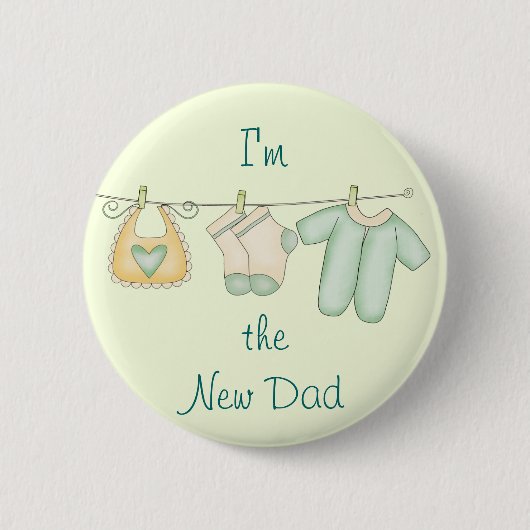 Ik ben de New Dad Baby koninklijke aankondiging Ronde Button 5,7 Cm (Voorkant)