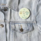 Ik ben de New Dad Baby koninklijke aankondiging Ronde Button 5,7 Cm (In situ)