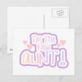 Ik ben de New tante - Shades of Pink Briefkaart (Voorkant / Achterkant)