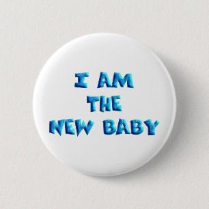 Ik ben de nieuwe baby jongen ronde button 5,7 cm