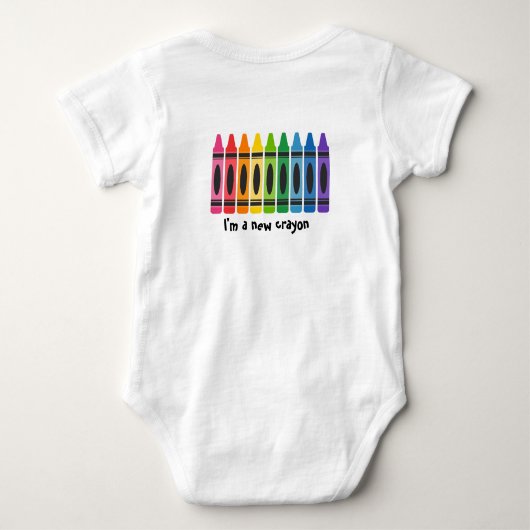 Ik ben de nieuwe Crayon Baby-Matching Familie Romper (Achterkant)