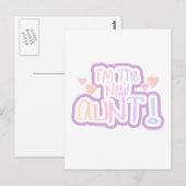 Ik ben de nieuwe tante - Shades of Pink Briefkaart (Voorkant / Achterkant)