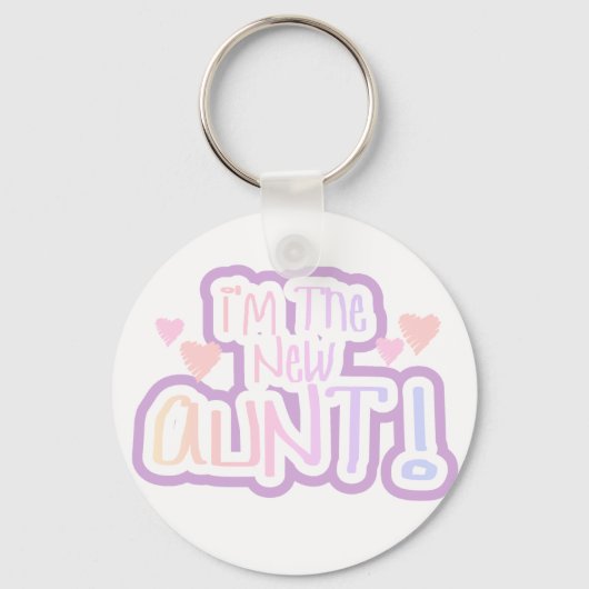 Ik ben de nieuwe tante - Shades of Pink Sleutelhanger (Voorkant)