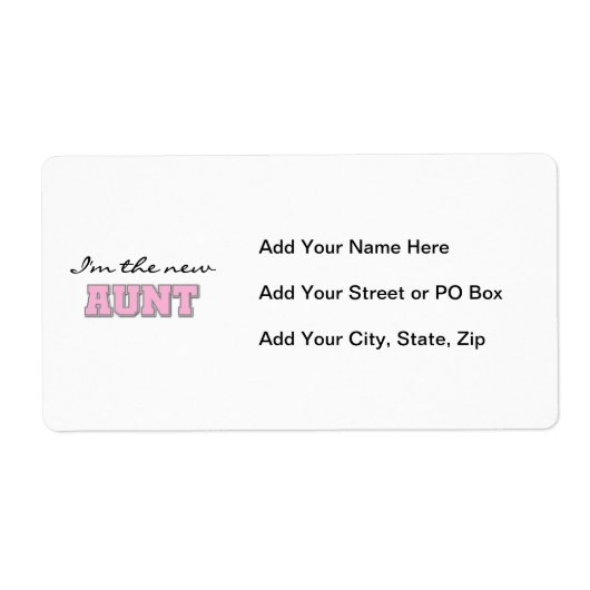 Ik ben de nieuwe tante Tshirts en geschenken Etiket (Voorkant)