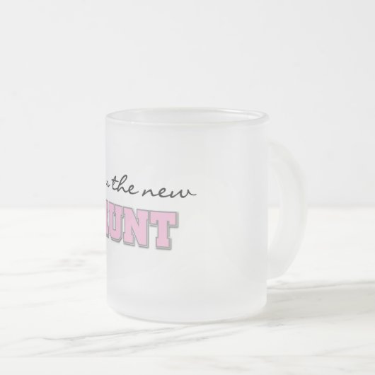 Ik ben de nieuwe tante tshirts en geschenken matglas koffiemok (Voorkant rechts)