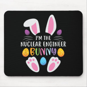 Ik ben de nucleaire ingenieur Bunny Funny Paasdag  Muismat