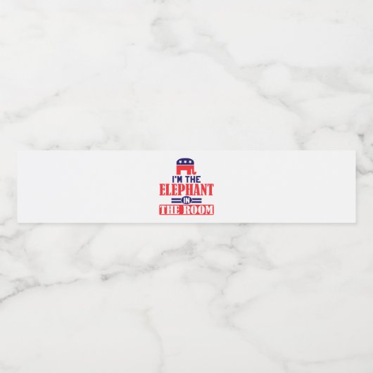 ik ben de olifant in de kamer waterfles etiket