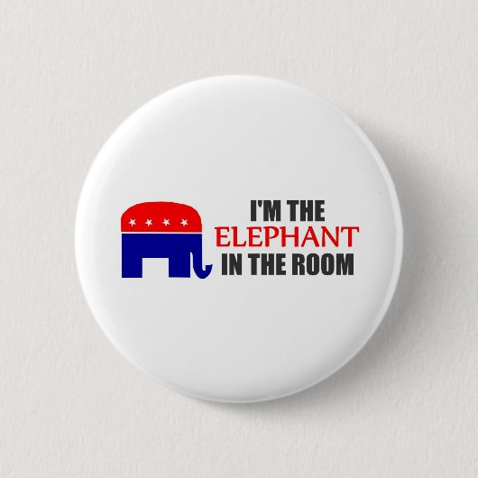 Ik ben de olifant in de zaal ronde button 5,7 cm (Voorkant)