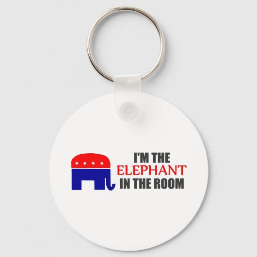 Ik ben de olifant in de zaal sleutelhanger (Voorkant)