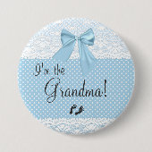 Ik ben de oma Blue Lace Ronde Button 7,6 Cm (Voorkant)