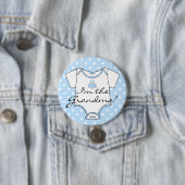 Ik ben de oma Blue Owl Blue Polka Dots Ronde Button 7,6 Cm (In situ)
