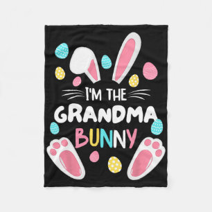 Ik ben de oma Bunny Matching Family Pasen Feest Fleece Deken