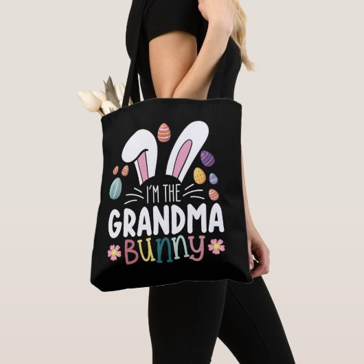 Ik ben de oma Bunny Paasfamilie Matching Tote Bag (Dichtbij)