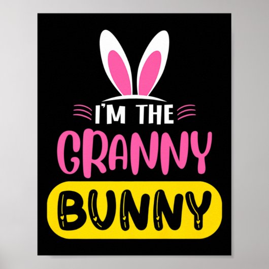 Ik ben de oma Bunny Rabbit Oren Ei Grappig Pasen T Poster (Voorkant)