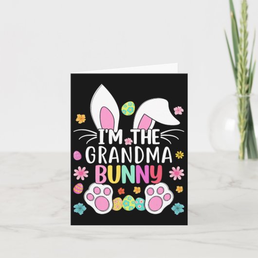 Ik ben de oma Bunny Schattige Easter Rabbit Ears G Kaart (Voorkant)