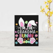 Ik ben de oma Bunny Schattige Easter Rabbit Ears G Kaart (Gele Bloem)