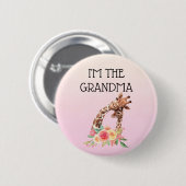 Ik ben de oma Cute mama en Baby Giraffes Ronde Button 5,7 Cm (Voorkant /achterkant)