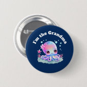 Ik ben de oma Cute Octopus Zee Creature Ronde Button 5,7 Cm (Voorkant /achterkant)