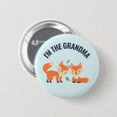 Ik ben de oma Cute Oranje Foxes Illustratie Ronde Button 5,7 Cm (Voorkant /achterkant)
