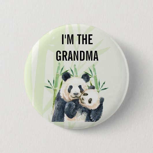 Ik ben de oma Cute Waterverf Panda Beren Ronde Button 5,7 Cm (Voorkant)