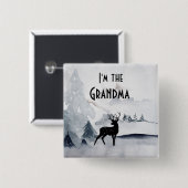 Ik ben de oma Majestic Deer Waterverf Vierkante Button 5,1 Cm (Voorkant /achterkant)