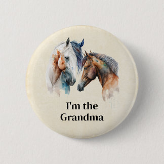Ik ben de oma Mooie Paarden Western Boho Ronde Button 5,7 Cm